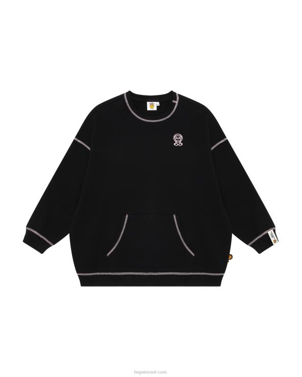 שָׁחוֹר A Bathing Ape 644LV869 נשים סווטשירט בייבי מילו