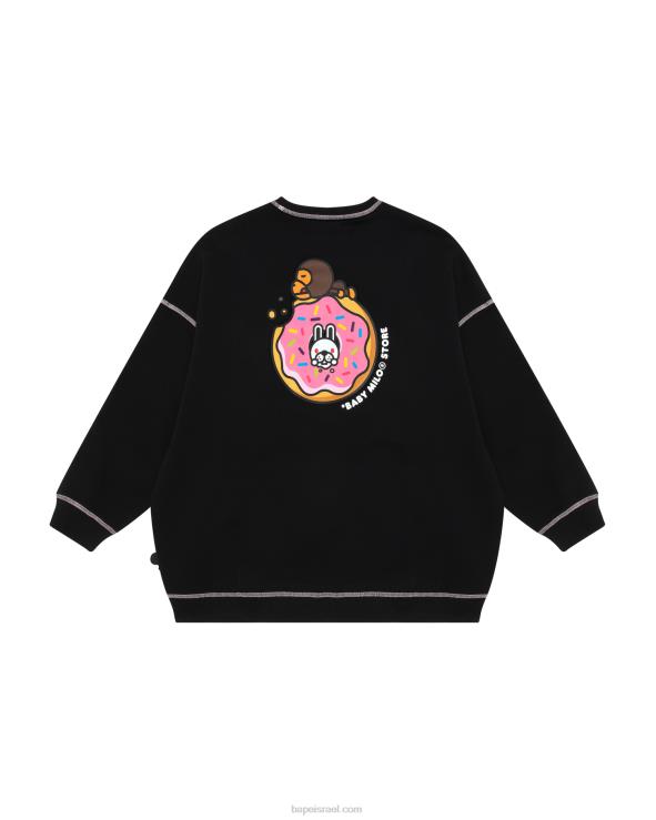 שָׁחוֹר A Bathing Ape 644LV869 נשים סווטשירט בייבי מילו