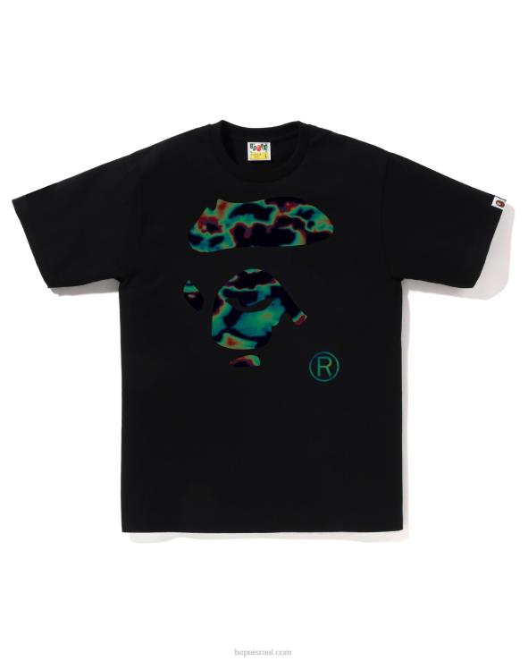 שָׁחוֹר A Bathing Ape 644LV88 גברים תרמוגרפיה פנים טי