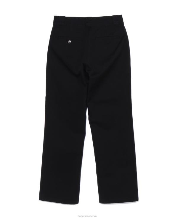 שָׁחוֹר A Bathing Ape 644LV884 נשים מכנסי עבודה של צ'ינו