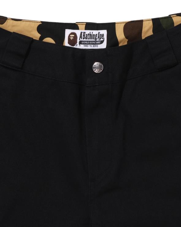 שָׁחוֹר A Bathing Ape 644LV884 נשים מכנסי עבודה של צ'ינו