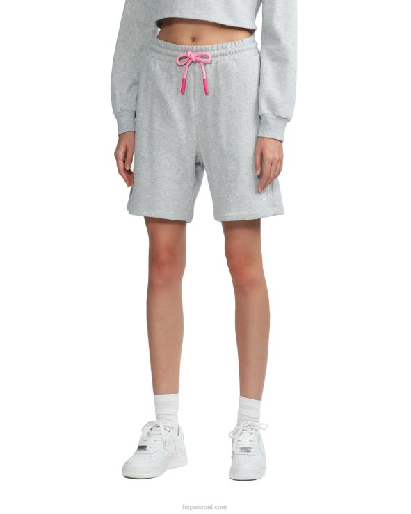 אפור A Bathing Ape 644LV886 נשים מכנסי לוגו קצרים