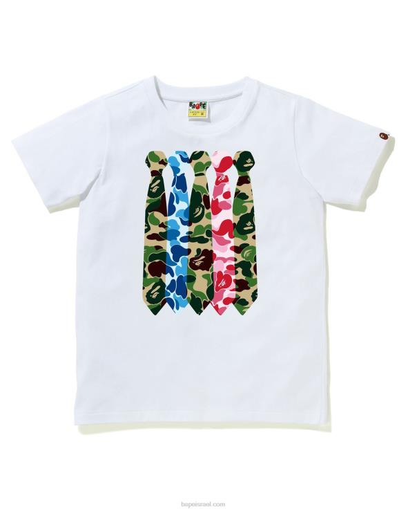 לבן A Bathing Ape 644LV888 נשים חולצה עם צווארון camo של abc