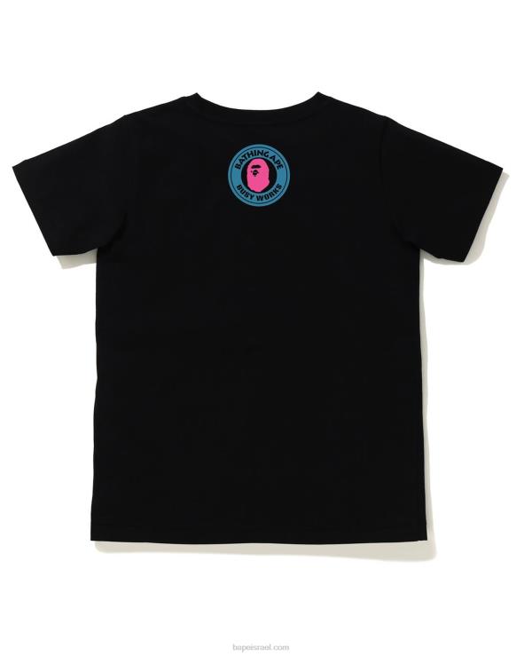 שָׁחוֹר A Bathing Ape 644LV889 נשים טי מכתבים