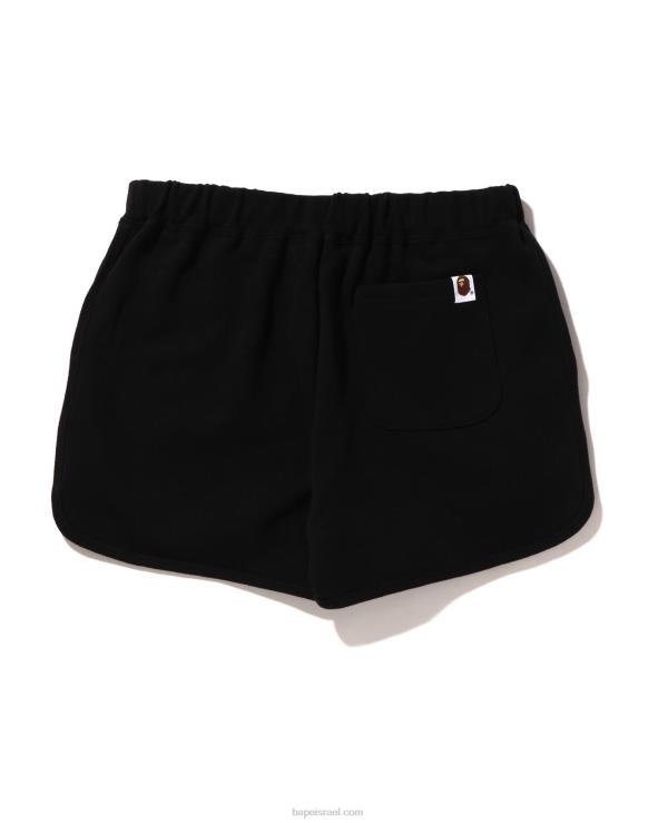 שָׁחוֹר A Bathing Ape 644LV893 נשים מכנסי זיעה קצרים נקודה אחת