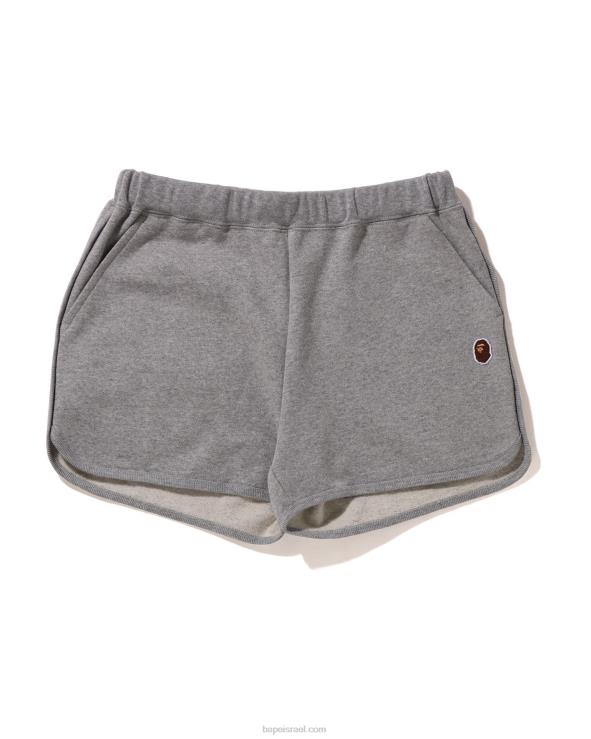 אפור A Bathing Ape 644LV894 נשים מכנסי זיעה קצרים נקודה אחת