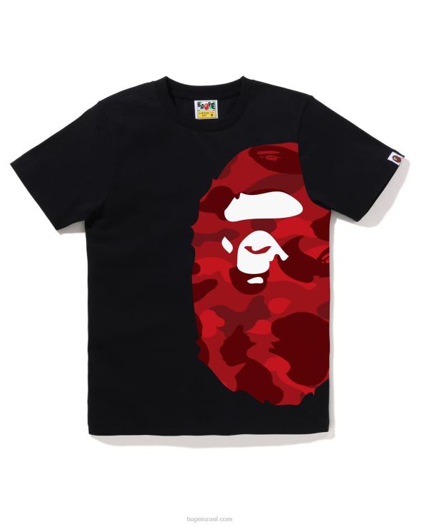שָׁחוֹר A Bathing Ape 644LV896 נשים צבע צד קמו טי טי ראש גדול