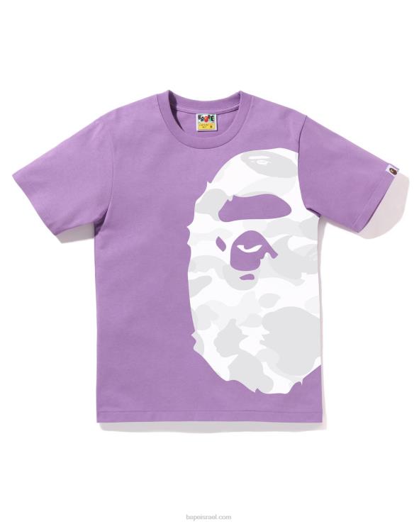 סָגוֹל A Bathing Ape 644LV897 נשים צבע צד קמו טי טי ראש גדול