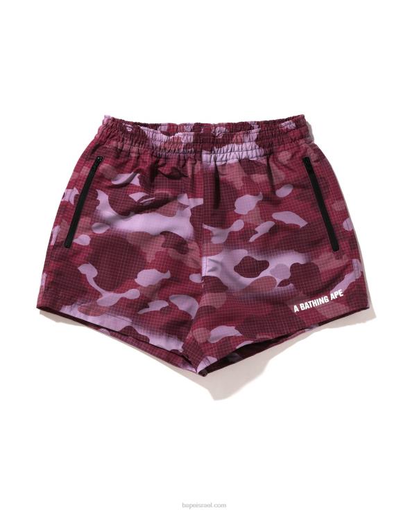 לבנה אדומה A Bathing Ape 644LV898 נשים מכנסי קמו קצרים ברשת