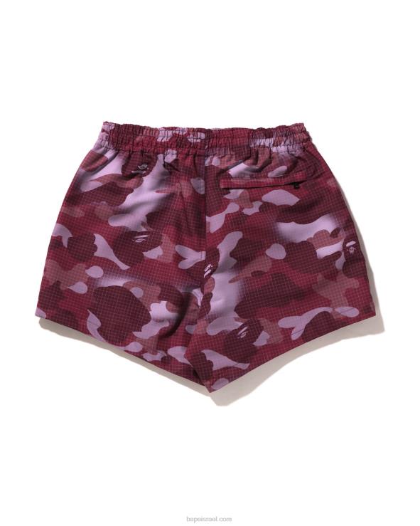 לבנה אדומה A Bathing Ape 644LV898 נשים מכנסי קמו קצרים ברשת