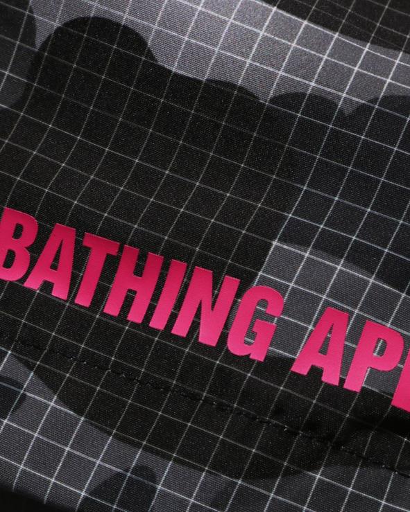 שָׁחוֹר A Bathing Ape 644LV899 נשים מכנסי קמו קצרים ברשת