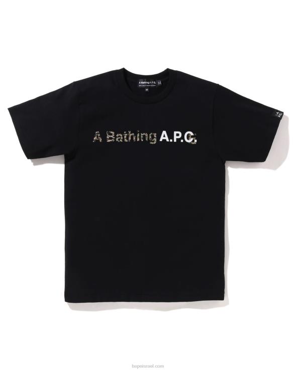 שָׁחוֹר A Bathing Ape 644LV900 נשים x a.p.c. טי רחב