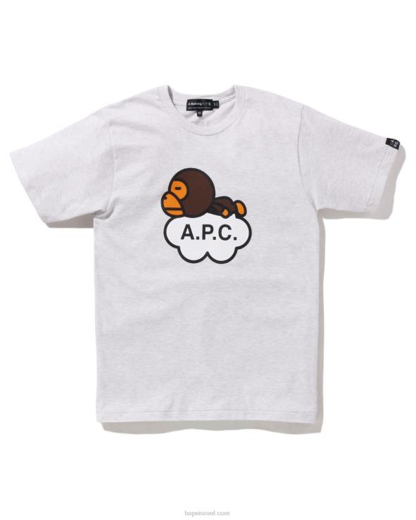 אפור A Bathing Ape 644LV903 נשים x a.p.c. טי רחב מילו