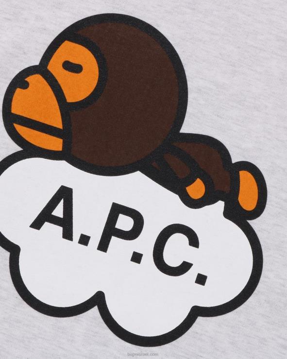 אפור A Bathing Ape 644LV903 נשים x a.p.c. טי רחב מילו