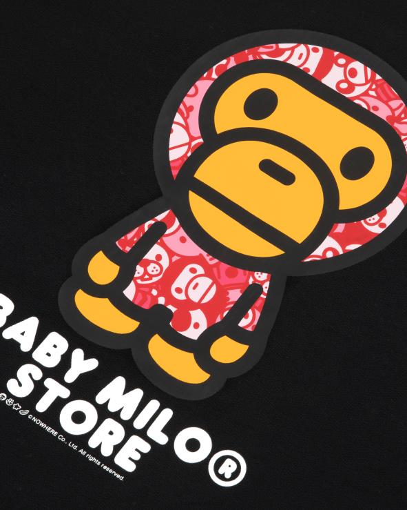 שָׁחוֹר A Bathing Ape 644LV905 נשים סווטשירט תינוק עם צווארון צווארון