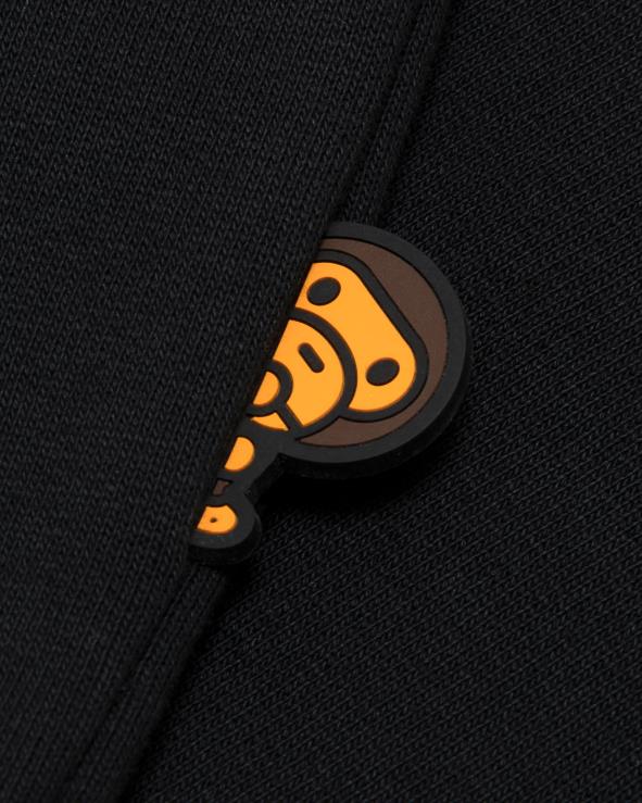 שָׁחוֹר A Bathing Ape 644LV905 נשים סווטשירט תינוק עם צווארון צווארון