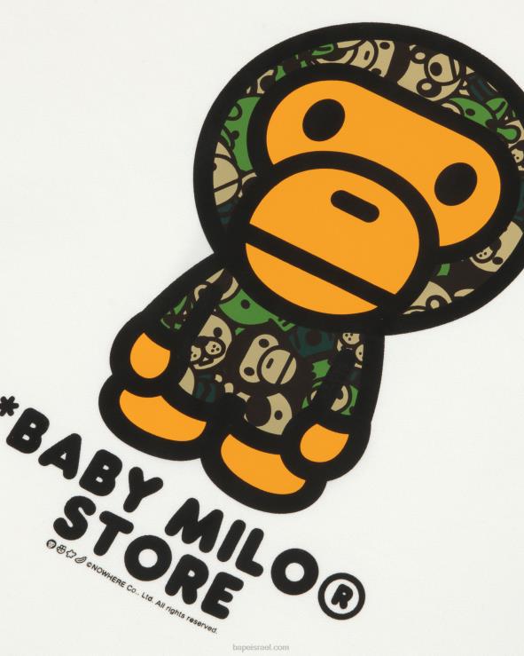 לבן A Bathing Ape 644LV907 נשים סווטשירט תינוק עם צווארון צווארון