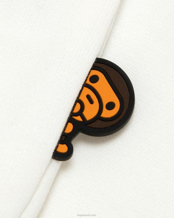 לבן A Bathing Ape 644LV907 נשים סווטשירט תינוק עם צווארון צווארון