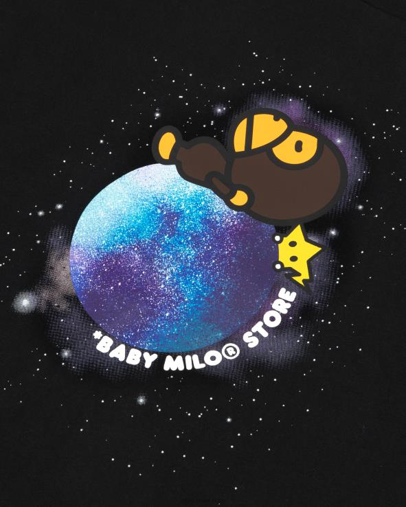 שָׁחוֹר A Bathing Ape 644LV913 נשים חולצה עם שרוול ארוך גרפי בייבי מילו