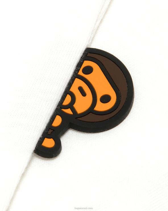 לבן A Bathing Ape 644LV914 נשים חולצה עם שרוול ארוך גרפי בייבי מילו