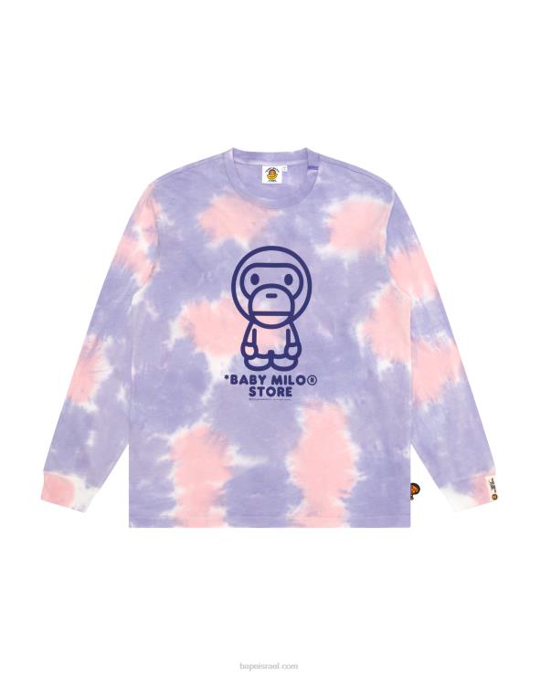 סָגוֹל A Bathing Ape 644LV915 נשים טי בייבי מילו עם שרוול ארוך
