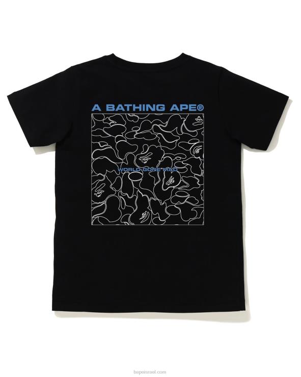 שָׁחוֹר A Bathing Ape 644LV923 נשים קו קמו טי
