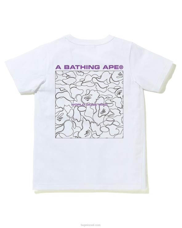 לבן A Bathing Ape 644LV926 נשים קו קמו טי