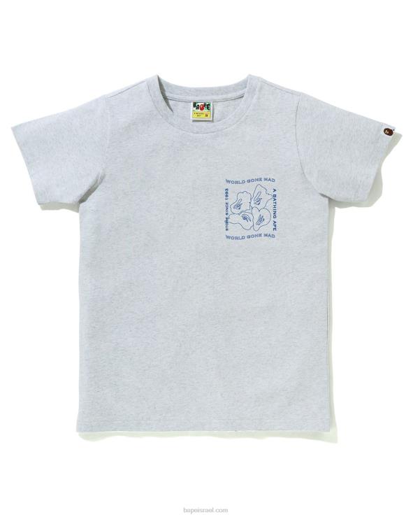 אפור A Bathing Ape 644LV928 נשים טי הדפסת דיו