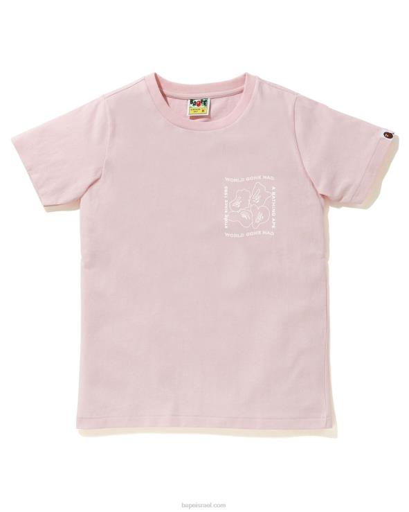 וָרוֹד A Bathing Ape 644LV929 נשים טי הדפסת דיו