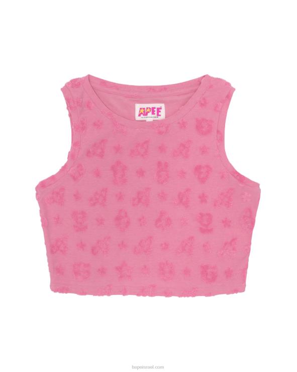 וָרוֹד A Bathing Ape 644LV932 נשים אפוד דפוס קצוץ