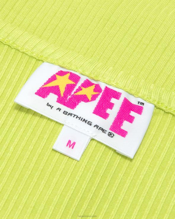 ירוק בהיר A Bathing Ape 644LV933 נשים שרוך לוגו עליון חתוך