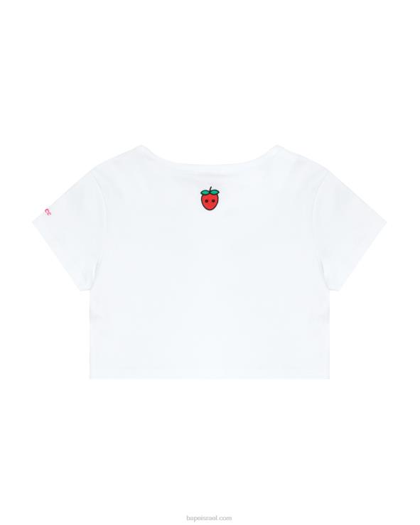 לבן מולבן A Bathing Ape 644LV939 נשים טי ברי לוגו