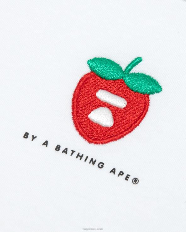 לבן מולבן A Bathing Ape 644LV939 נשים טי ברי לוגו