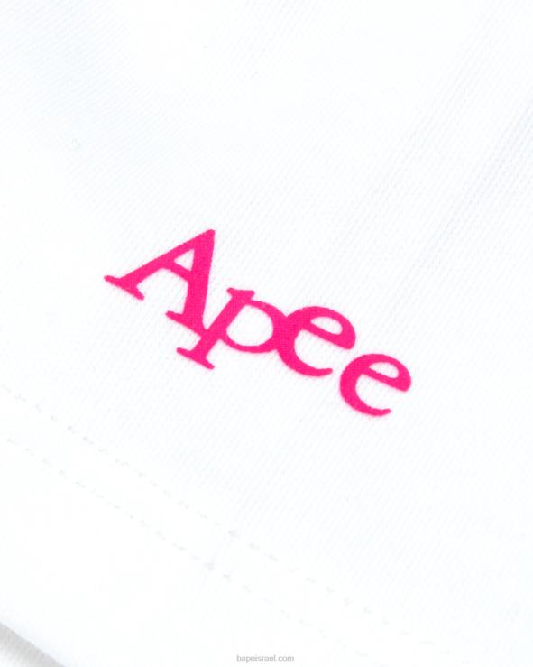 לבן מולבן A Bathing Ape 644LV939 נשים טי ברי לוגו