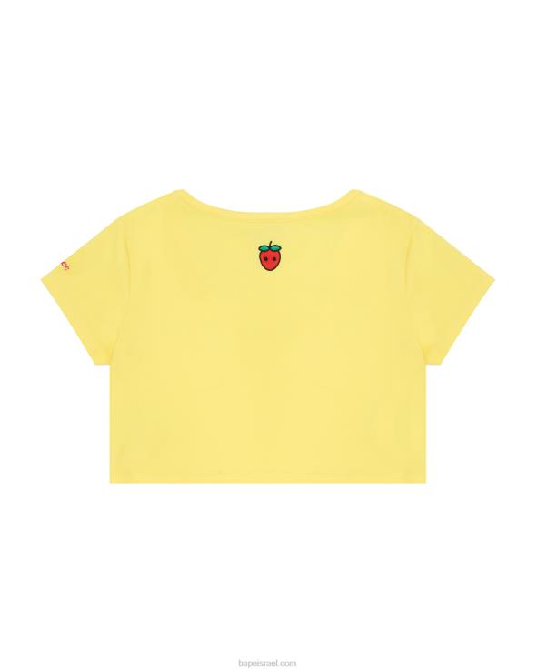 צהוב לימון A Bathing Ape 644LV940 נשים טי ברי לוגו