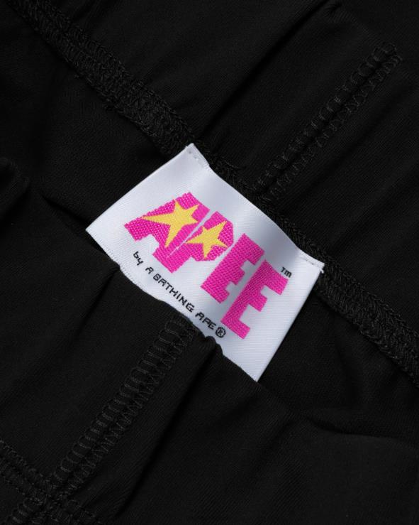 שָׁחוֹר A Bathing Ape 644LV941 נשים מכנסיים קצרים בגזרה דקיקה