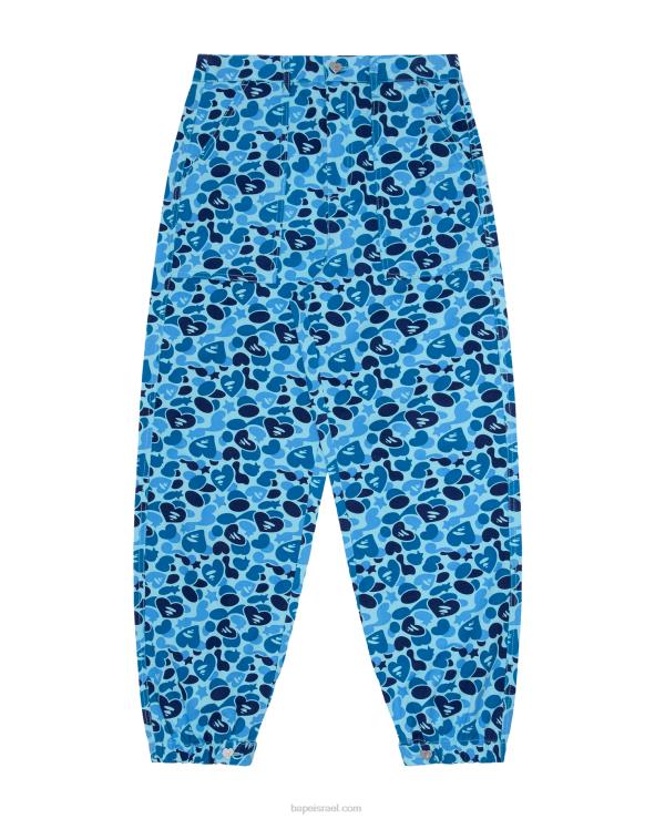 כחול בהיר A Bathing Ape 644LV949 נשים מכנסי מטען מודפסים