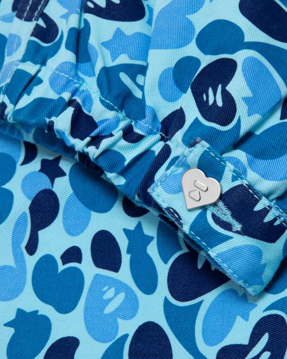 כחול בהיר A Bathing Ape 644LV949 נשים מכנסי מטען מודפסים