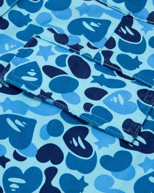 כחול בהיר A Bathing Ape 644LV949 נשים מכנסי מטען מודפסים