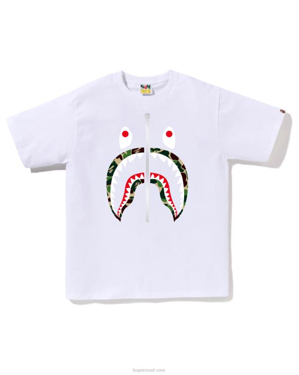 לבן A Bathing Ape 644LV94 גברים טי כריש abc camo