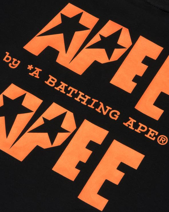 שָׁחוֹר A Bathing Ape 644LV954 נשים טי קצוץ לוגו כפול