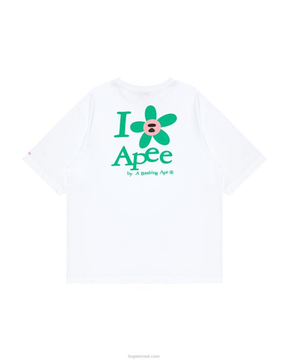 לבן מולבן A Bathing Ape 644LV958 נשים טי קלאסי