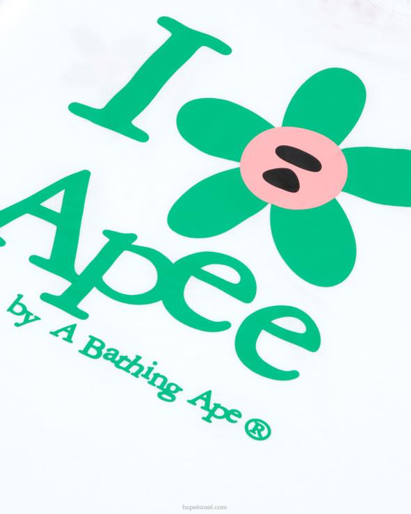 לבן מולבן A Bathing Ape 644LV958 נשים טי קלאסי