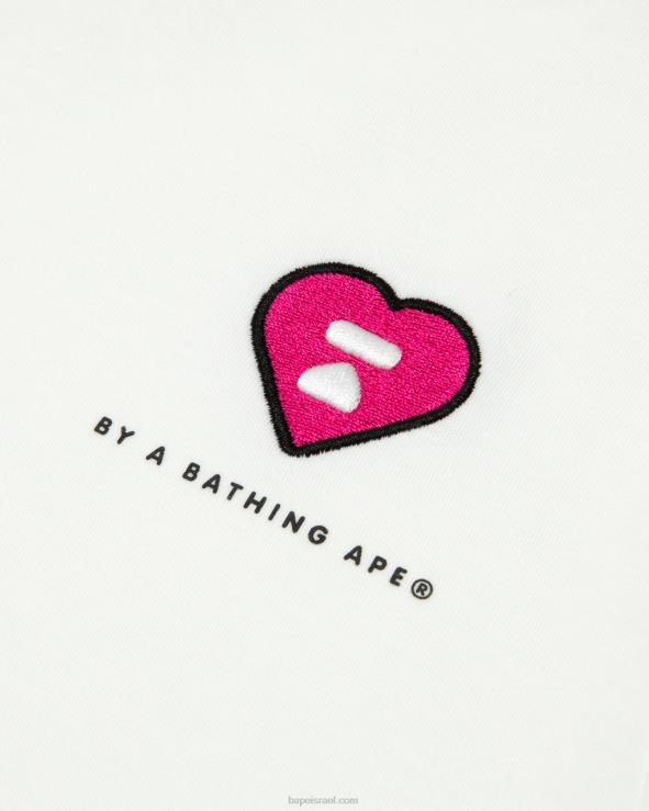 קיר לבן A Bathing Ape 644LV963 נשים טי קצוץ לב