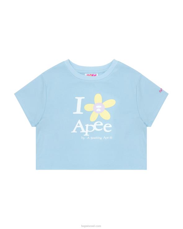 שמים כחולים A Bathing Ape 644LV965 נשים טי קצוץ פרחים