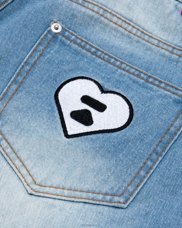 דֵנִים A Bathing Ape 644LV967 נשים מכנסי ג'ינס קצרים עם לוגו