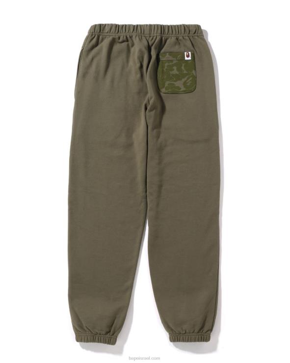 צבא ירוק A Bathing Ape 644LV974 נשים מכנסי טרנינג אוברסייז נקודה אחת