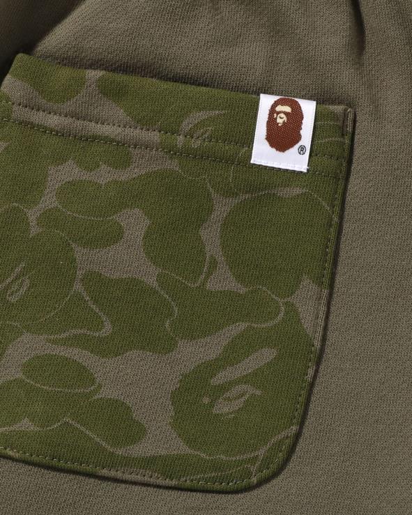 צבא ירוק A Bathing Ape 644LV974 נשים מכנסי טרנינג אוברסייז נקודה אחת