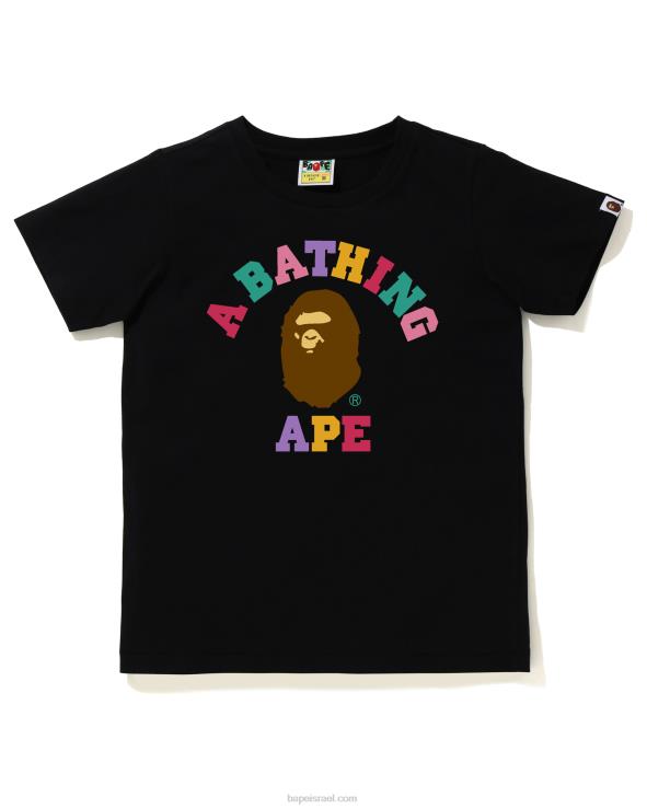 שָׁחוֹר A Bathing Ape 644LV981 נשים חולצת קולג' בצבעים