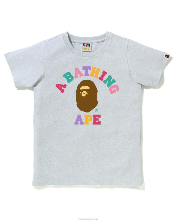 אפור A Bathing Ape 644LV982 נשים חולצת קולג' בצבעים